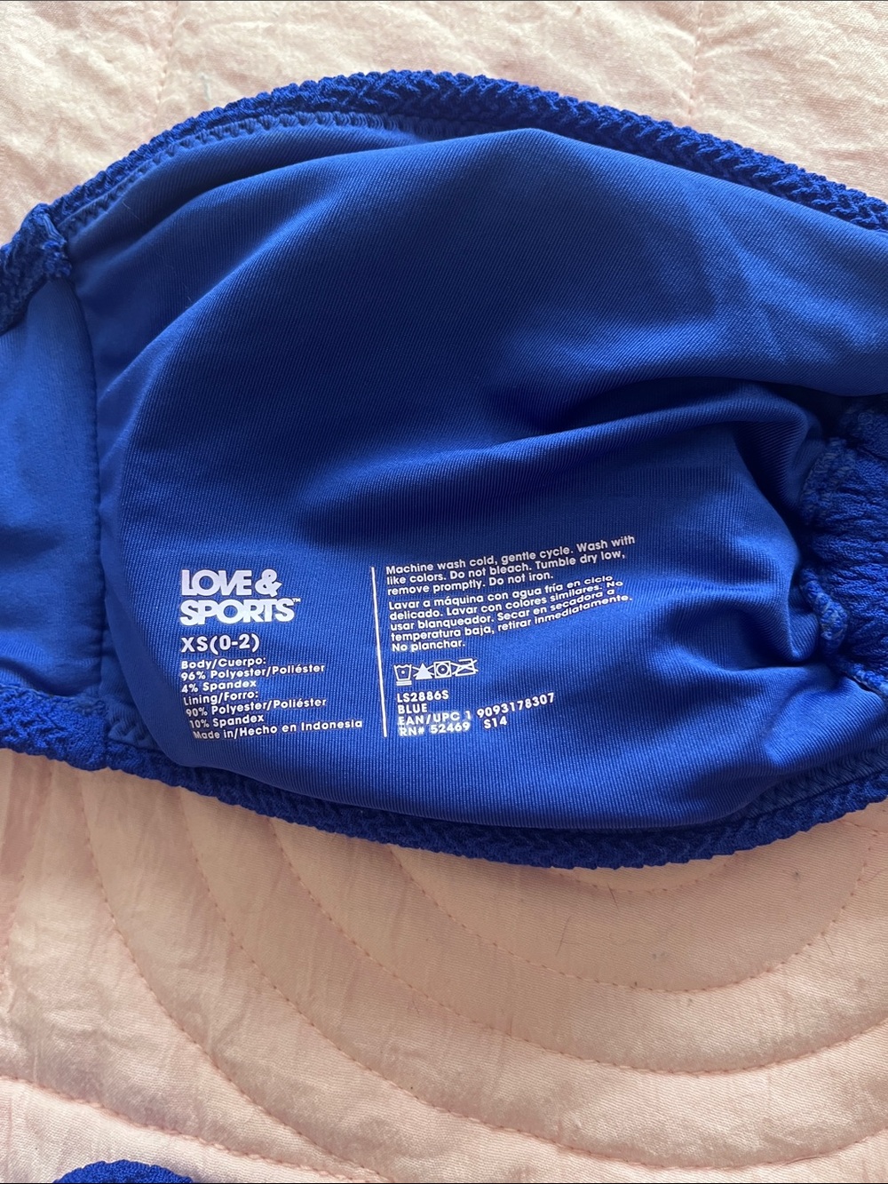 Textured Royal Blue Two-Piece Bikini Set - Picture 3 of 3